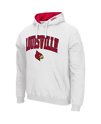 Men's Colosseum White Louisville Cardinals Arch and Logo 3.0 Pullover Hoodie