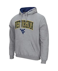 Men's Colosseum Heathered Gray West Virginia Mountaineers Arch and Logo 3.0 Pullover Hoodie