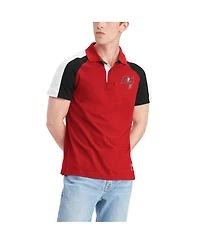 Men's Tommy Hilfiger Red, White Tampa Bay Buccaneers Holden Raglan Polo Shirt