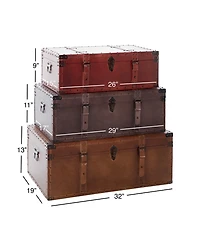 Wood Rustic Trunk, Set of 3
