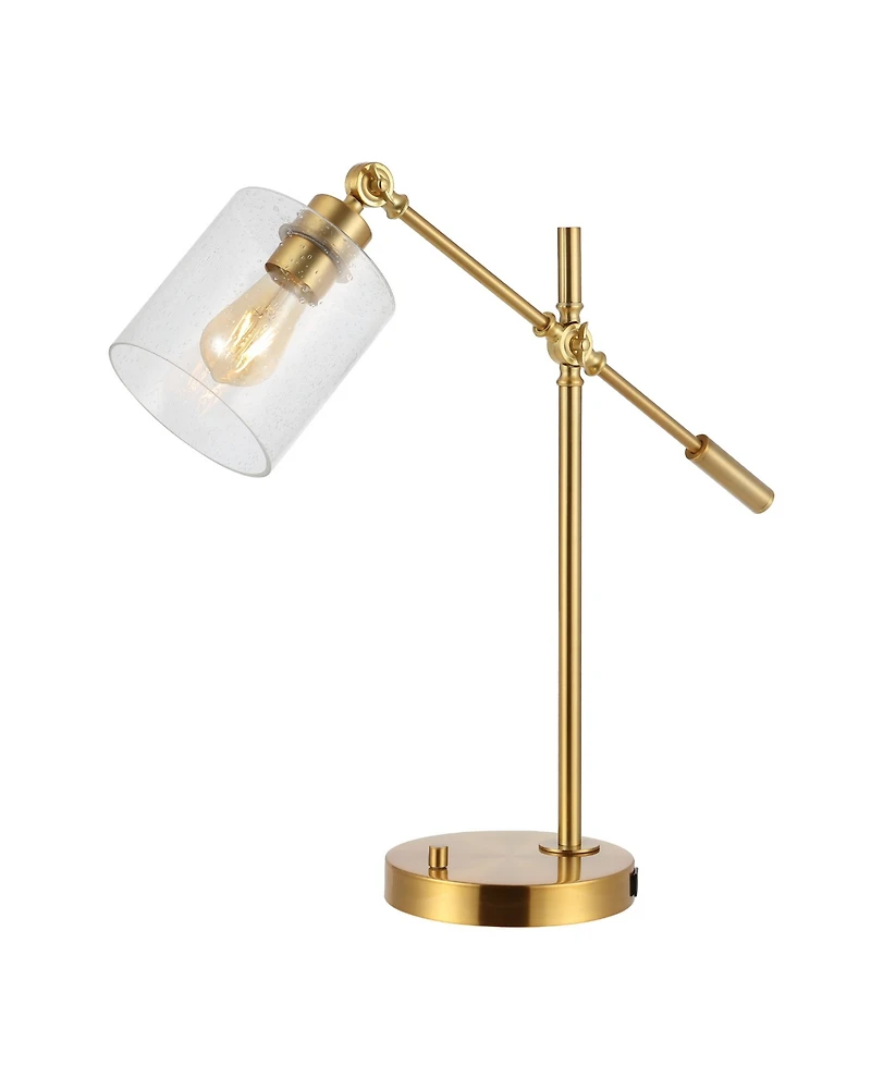 Kathryn Classic Glass Adjustable Head Modern Usb Charging Led Task Lamp