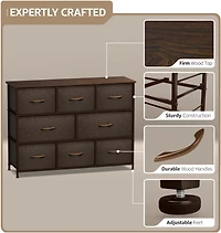 Sorbus 8 Drawers Wide Dresser - Organizer Unit with Steel Frame Wood Top and handle
