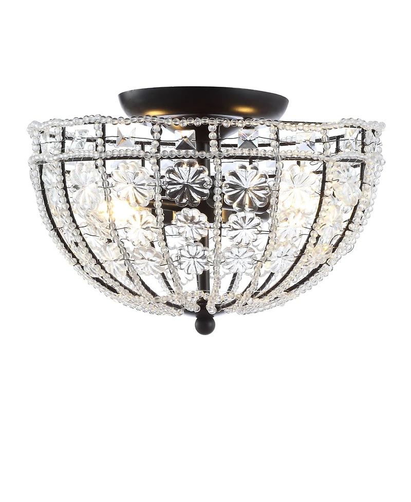 Billie 12" Crystal Flower, Acrylic Led Semi-Flush Mount