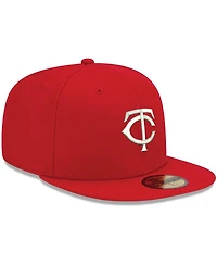 Men's New Era Red Minnesota Twins Logo White 59FIFTY Fitted Hat