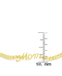 Diamond Accent Mom Adjustable Bolo Bracelet Silver Plate or Gold