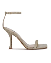 Nine West Women's Yess Square Toe Tapered Heel Dress Sandals - Gold