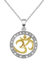 Diamond Om Symbol 18" Pendant Necklace (1/10 ct. t.w.) in Sterling Silver or Sterling Silver & 14k Gold-Plate
