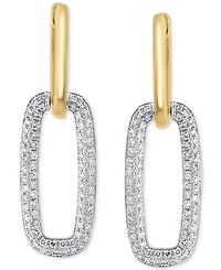 Effy Diamond Pave Link Drop Earrings (5/8 ct. t.w.) in 14k White and Yellow Gold