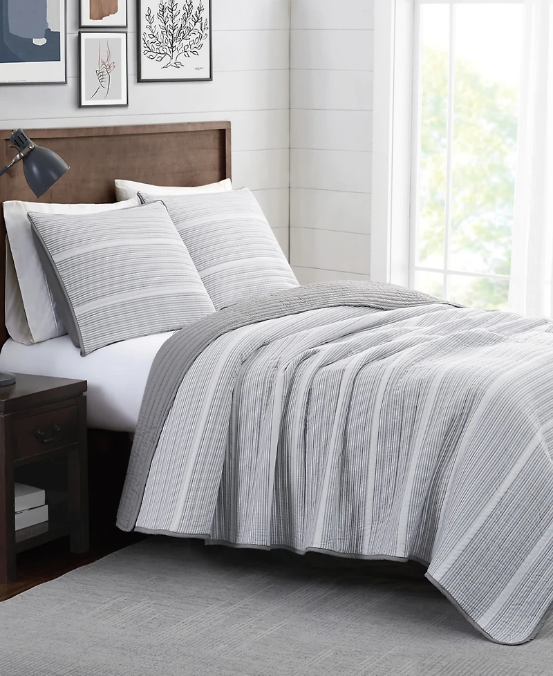 Brooklyn Loom Niari Yarn Dye Stripe 2 Piece Quilt Set, Twin