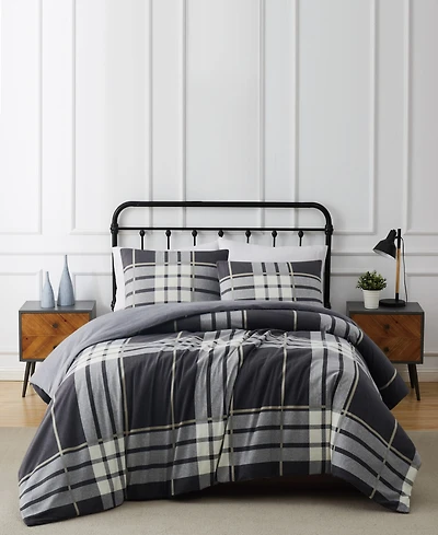 Truly Soft Milo Plaid 3 Piece Flannel Comforter Set, King