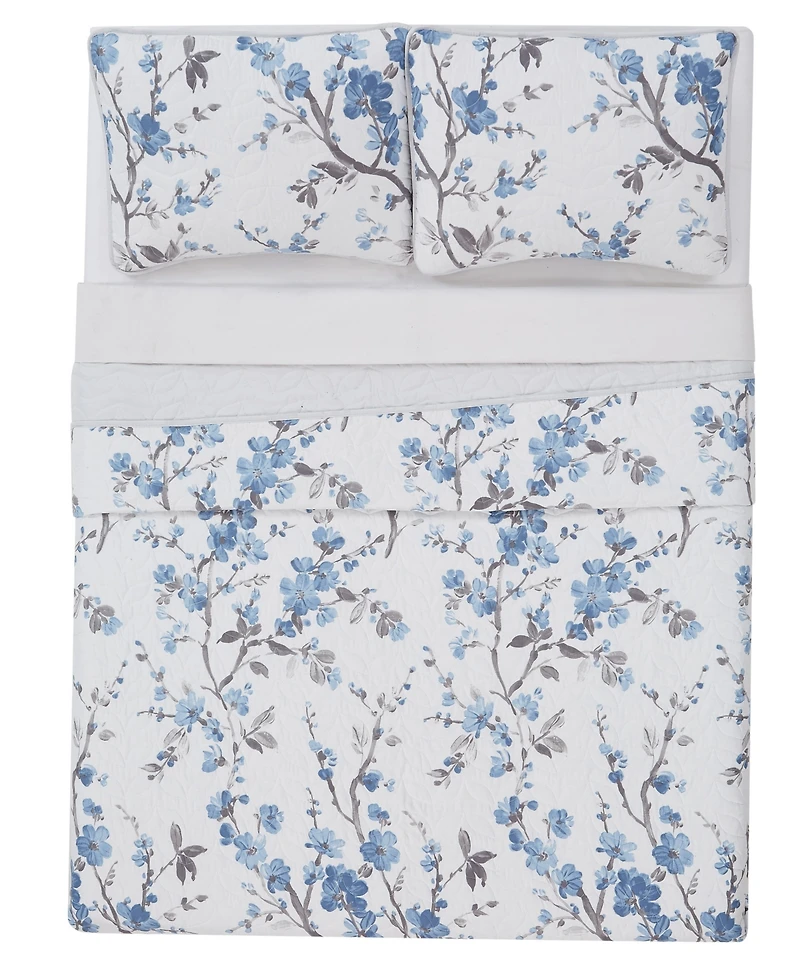 Cannon Kasumi Floral 3 Piece Quilt Set