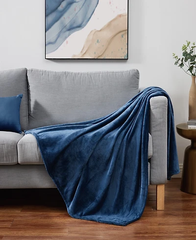Cannon Solid Plush Oversized Throw, 60" x 80"
