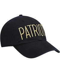 Women's '47 Black New England Patriots Shimmer Text Clean Up Adjustable Hat