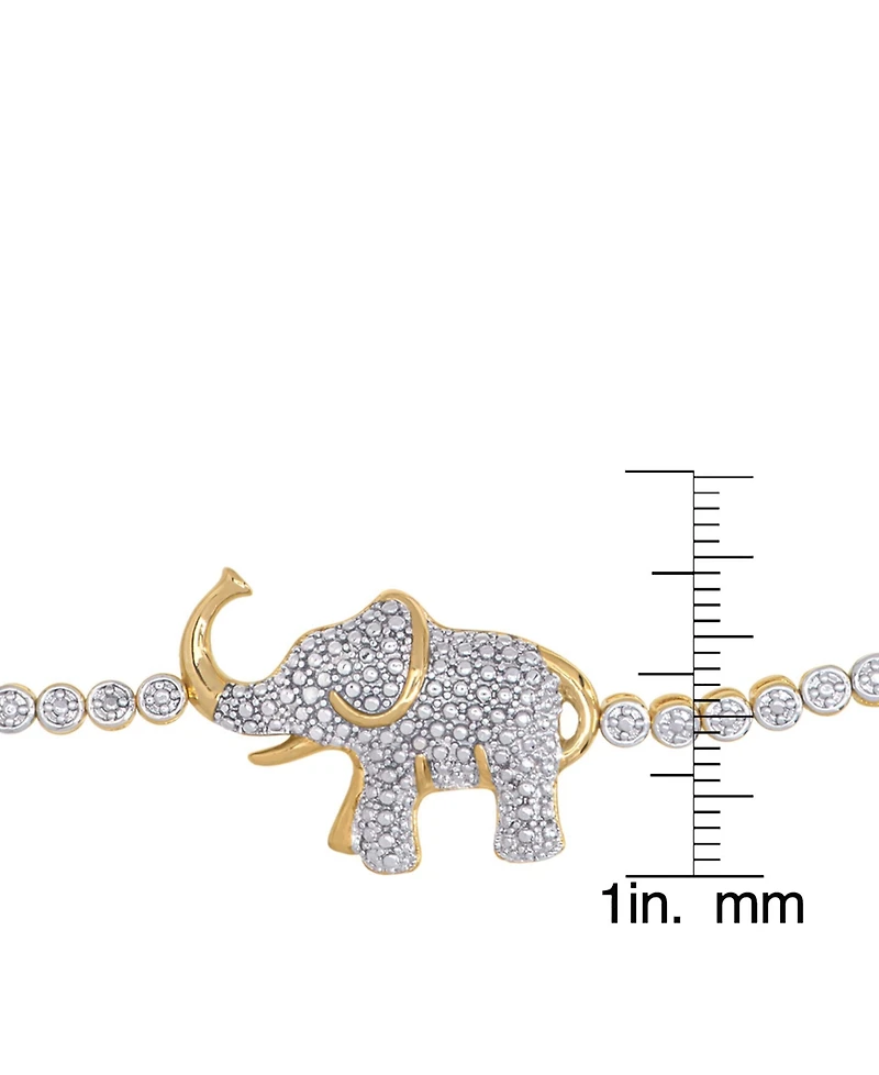 Diamond Accent Elephant Adjustable Bolo Bracelet