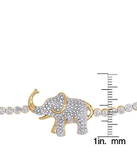 Diamond Accent Elephant Adjustable Bolo Bracelet