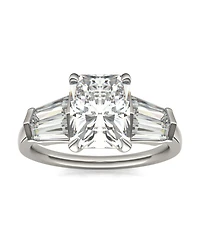 Moissanite Radiant Cut Engagement Ring (3-7/8 Carat Total Weight Diamond Equivalent) 14K White Gold
