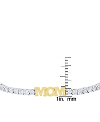 Macy's Women's Cubic Zirconia 'Mom' Adjustable Bolo Bracelet
