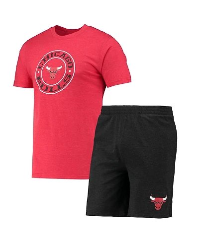 Men's Concepts Sport Black, Red Chicago Bulls T-shirt and Shorts Sleep Set