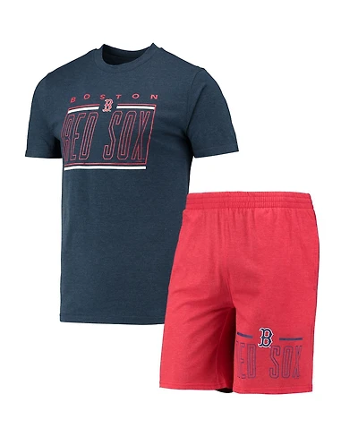 Men's Concepts Sport Red, Navy Boston Red Sox Meter T-shirt and Shorts Sleep Set