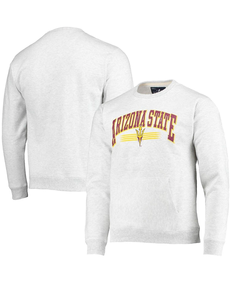 Men's League Collegiate Wear Heathered Gray Arizona State Sun Devils Upperclassman Pocket Pullover Sweatshirt
