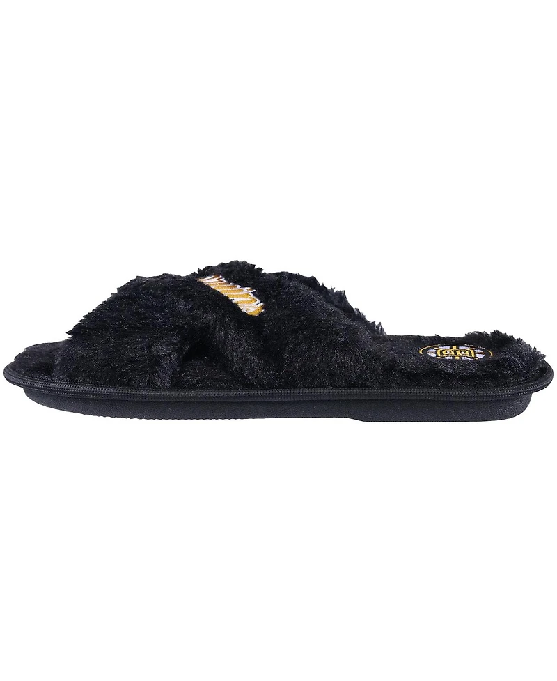 Women's Foco Boston Bruins Script Cross Slide Slippers