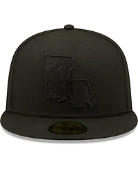 Men's New Era New Orleans Saints Black on Black Alternate Logo 59FIFTY Fitted Hat
