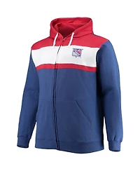 Men's Profile Artemi Panarin Blue New York Rangers Big and Tall Colorblock Full-Zip Hoodie