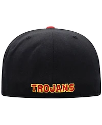 Men's Top of the World Black and Cardinal Usc Trojans Team Color Two-Tone Fitted Hat