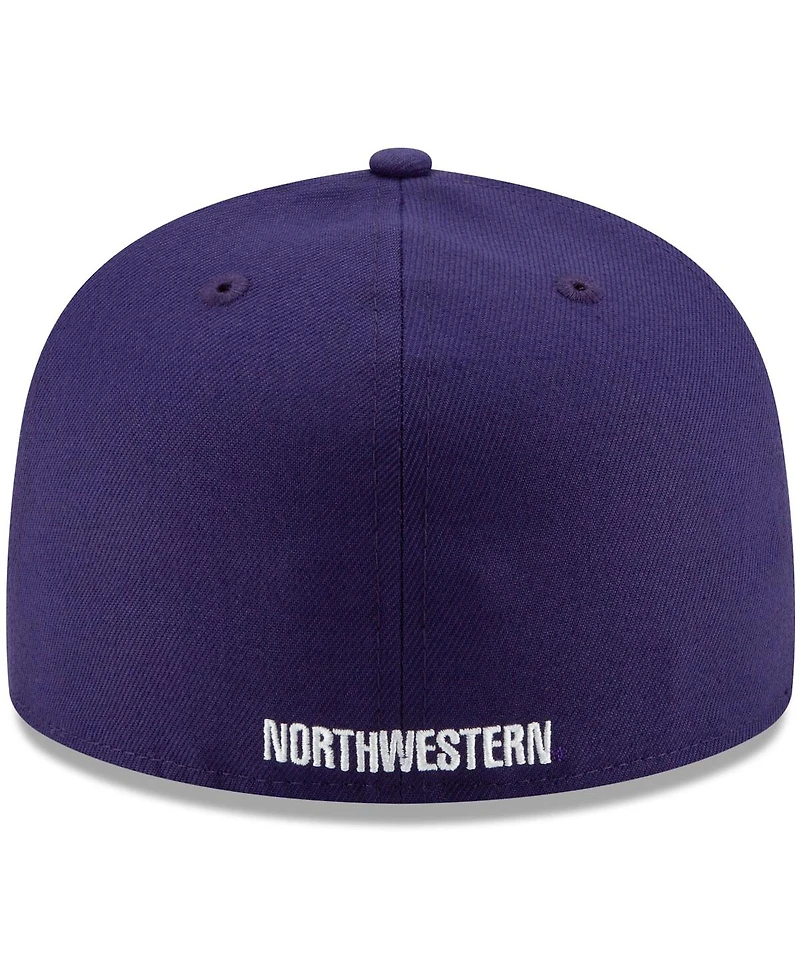 Men's New Era Purple Northwestern Wildcats Primary Team Logo Basic 59FIFTY Fitted Hat