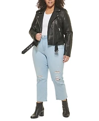 Levi's Plus Faux Leather Belted Motorcycle Jacket