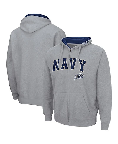 Colosseum Men's Navy Midshipmen Arch Logo 3.0 Full-Zip Hoodie