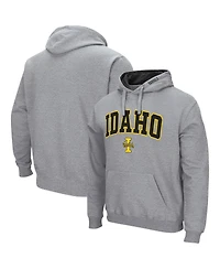 Men's Colosseum Heathered Gray Idaho Vandals Arch and Logo Pullover Hoodie