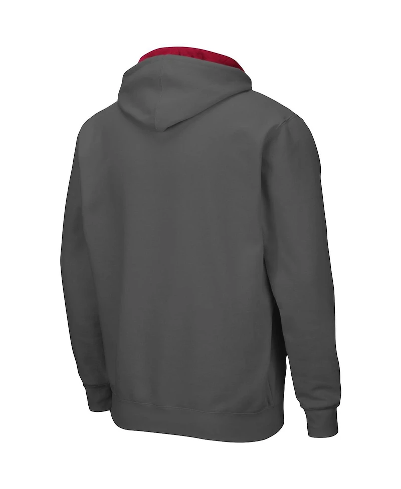 Men's Colosseum Charcoal Washington State Cougars Arch Logo 3.0 Full-Zip Hoodie