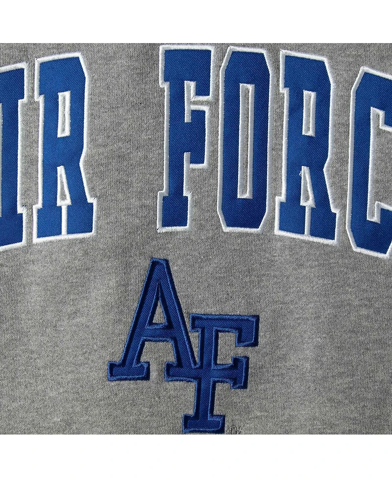 Men's Colosseum Heathered Gray Air Force Falcons Arch & Logo Sweatshirt