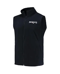 Men's Navy New England Patriots Houston Fleece Full-Zip Vest
