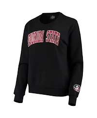 Women's Colosseum Black Florida State Seminoles Campanile Pullover Sweatshirt