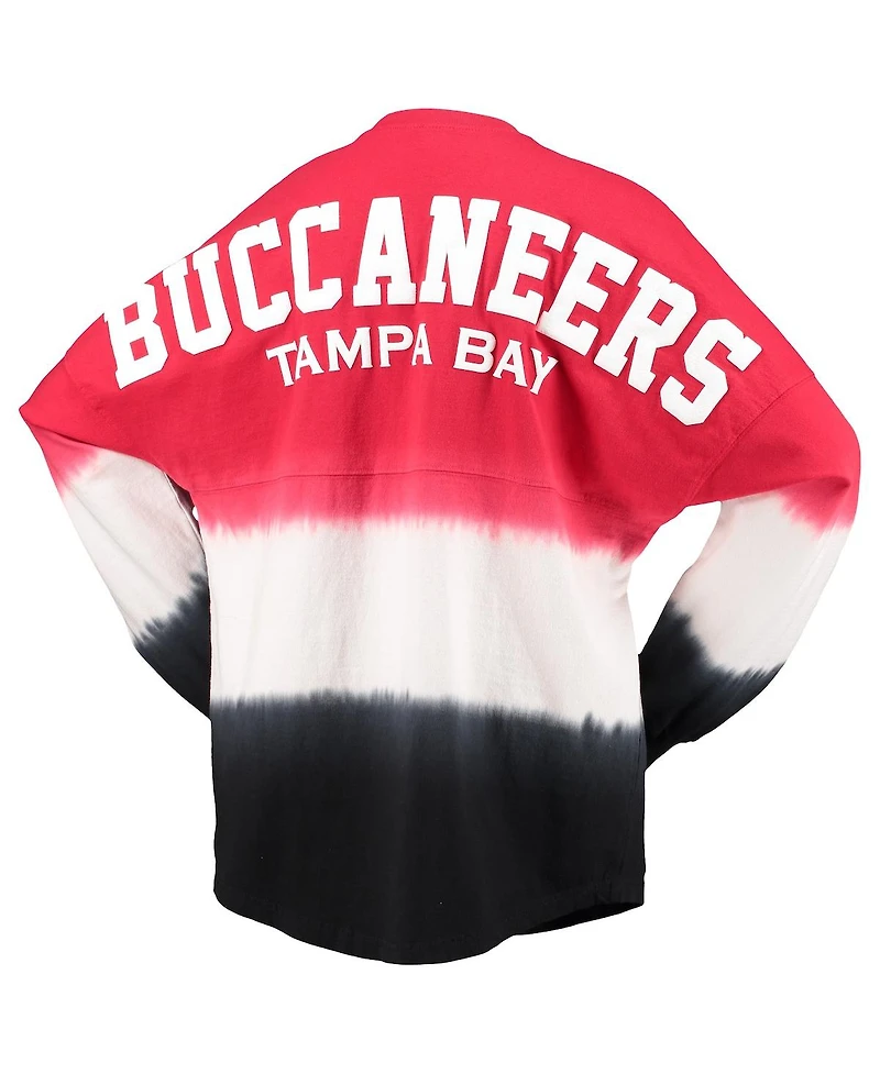 Women's Fanatics Red, Black Tampa Bay Buccaneers Ombre Long Sleeve T-shirt