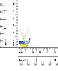 Enamel Bird 18" Pendant Necklace in 14k Gold