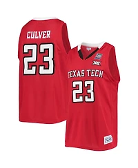 Men's Original Retro Brand Jarrett Culver Red Texas Tech Raiders Alumni Commemorative Replica Basketball Jersey