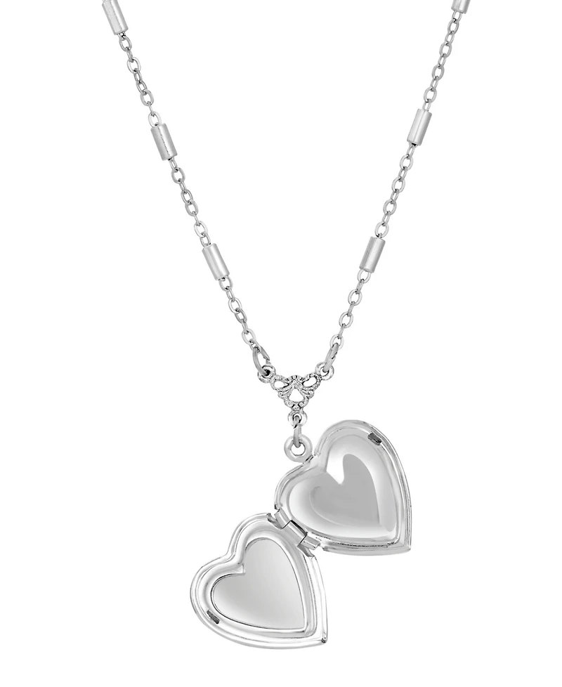 2028 Blue Enamel Heart-Shaped Horse Locket Necklace