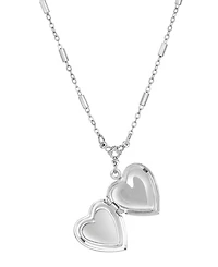 2028 Blue Enamel Heart-Shaped Horse Locket Necklace