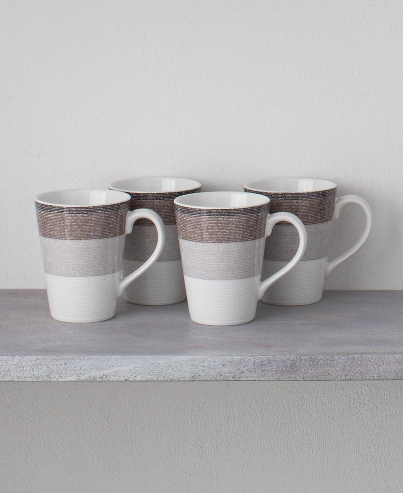 Noritake Colorscapes Canyon Layers 4 Piece Mug Set, 12 oz