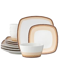 Noritake Colorscapes Desert Layers 12 Piece Square Dinnerware Set