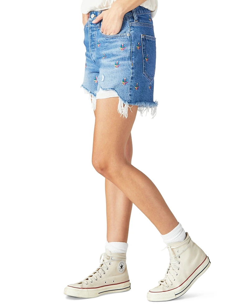 Lucky Brand Printed Destructed Shorts