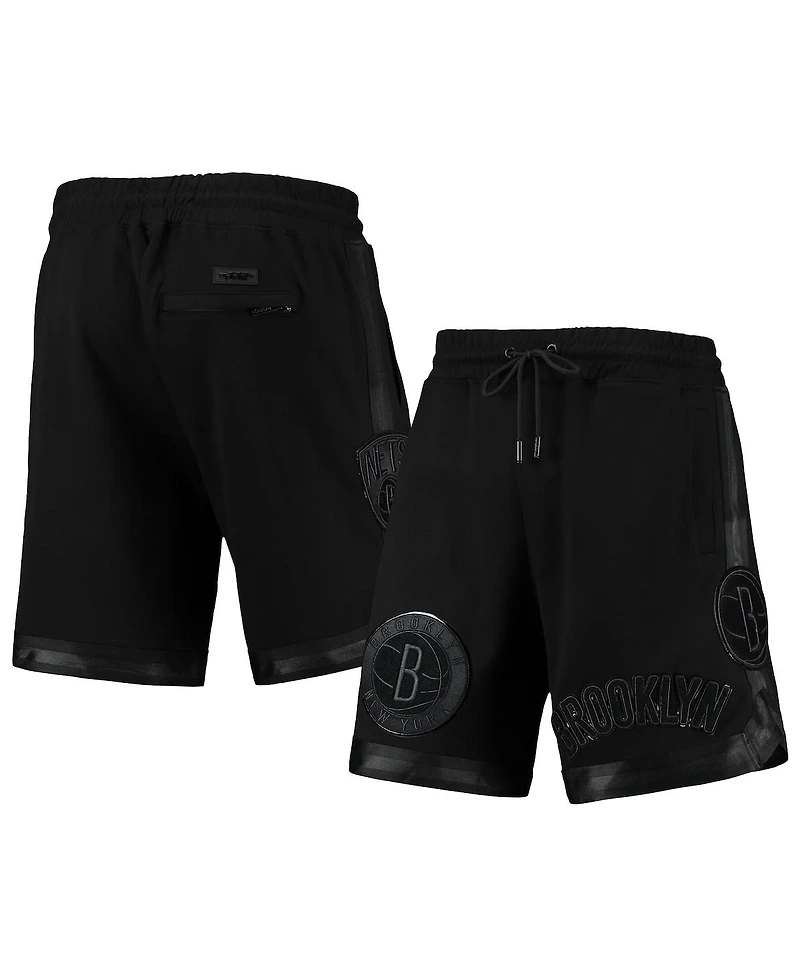 Men's Pro Standard Brooklyn Nets Triple Black Gloss Shorts