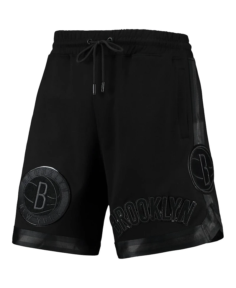 Men's Pro Standard Brooklyn Nets Triple Black Gloss Shorts