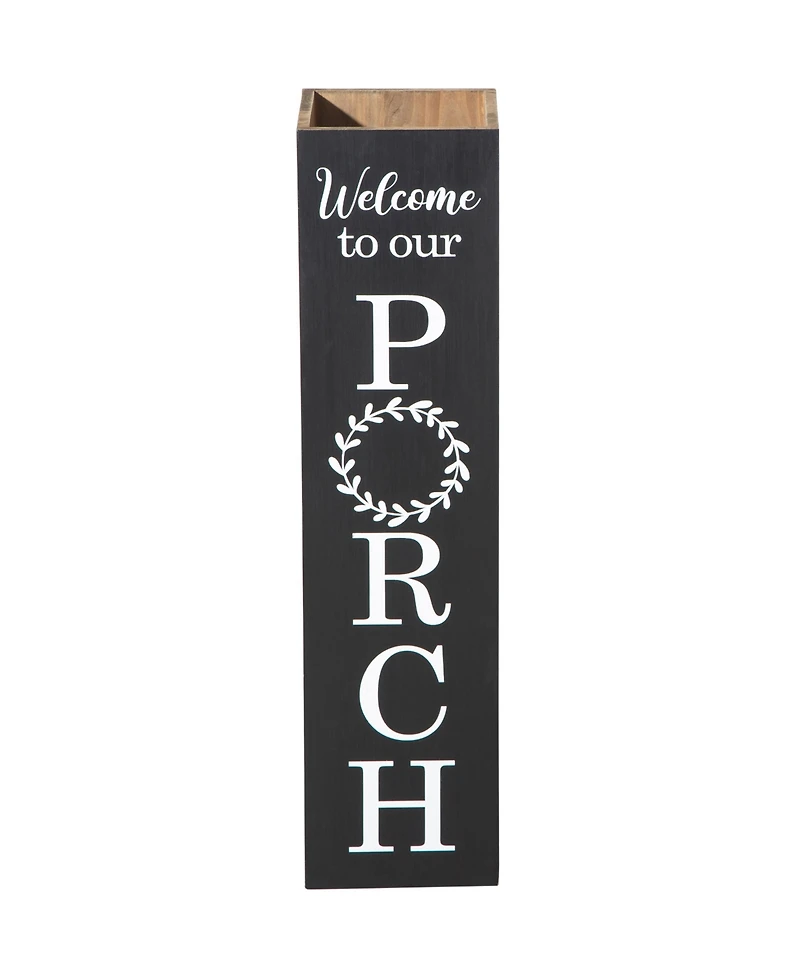 Glitzhome 30" Double Sided Solid Boxed 'Welcome to our Porch' Porch Sign