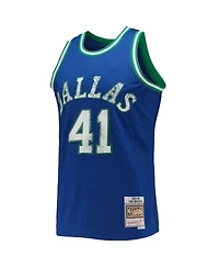 Men's Dirk Nowitzki Blue Dallas Mavericks 1998-99 Hardwood Classics 75th Anniversary Diamond Swingman Jersey