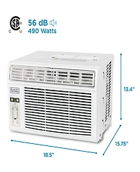 Black+Decker BD06WT6 6000 Btu Window Air Conditioner Unit, Ac Cools Up to 250 Square Feet, Energy Efficient, White