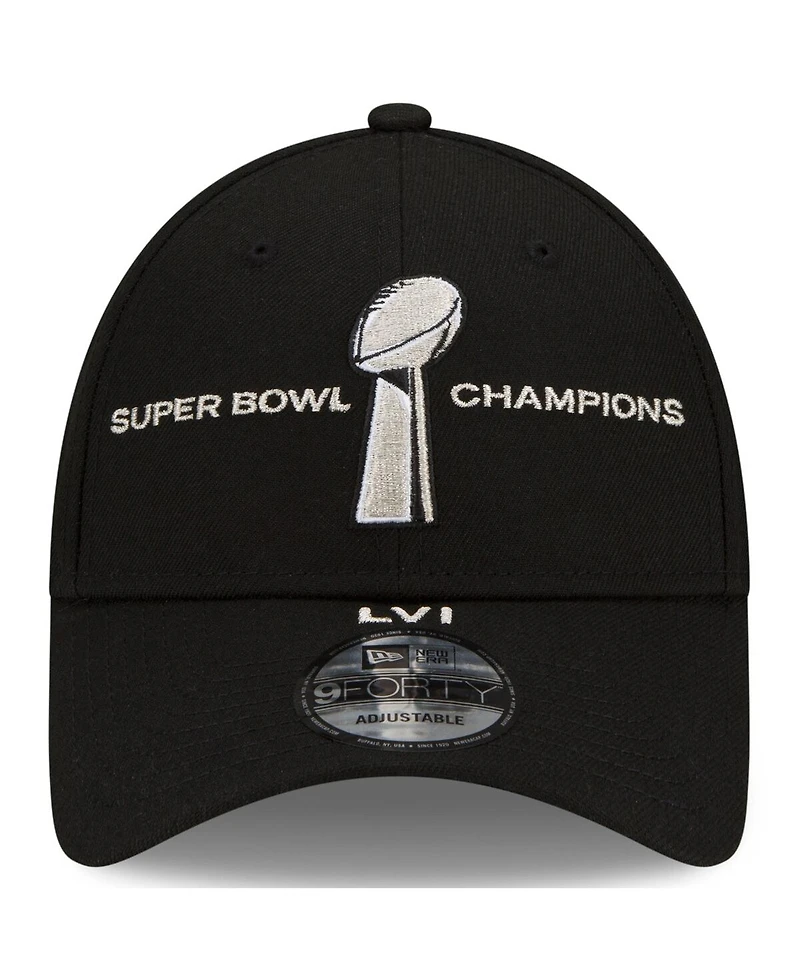 Men's New Era Black Los Angeles Rams Super Bowl Lvi Champions Parade 9FORTY Snapback Adjustable Hat